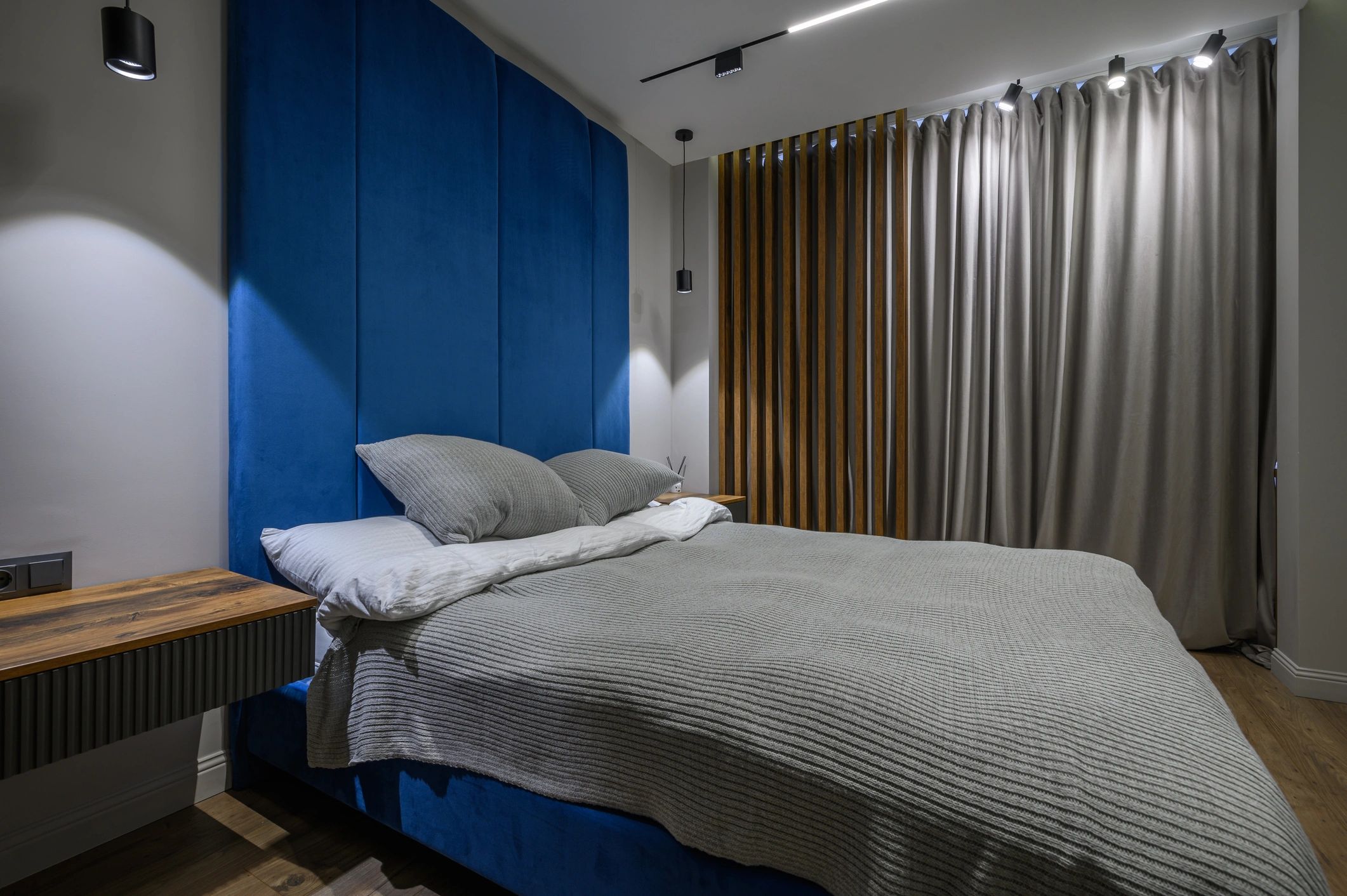 Luxury bedroom interior suited to walk-in wardrobe planning