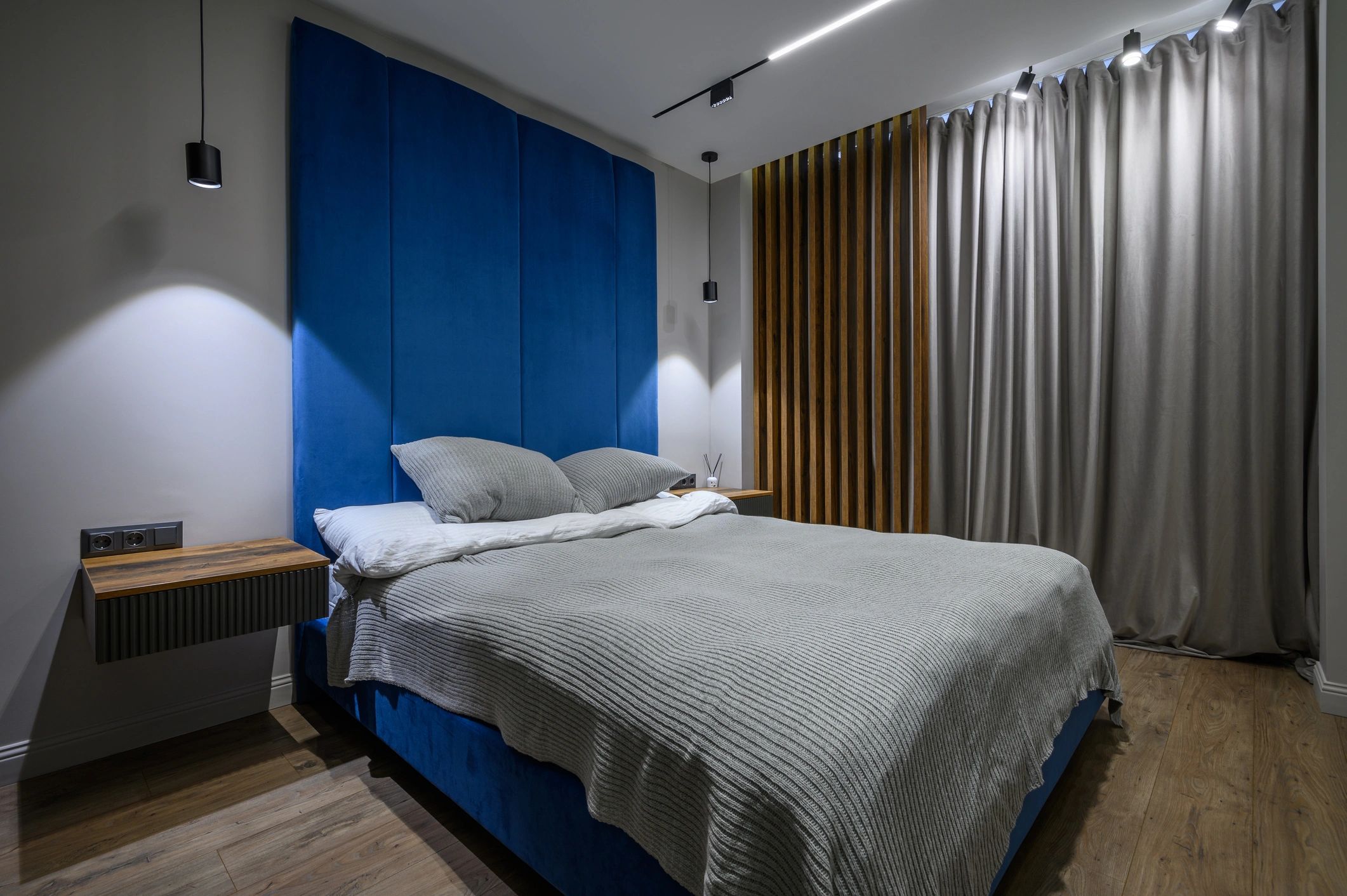 Bedroom feature wall and bed backdrop design